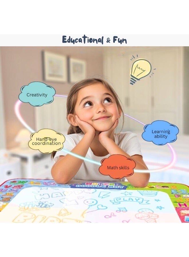 VIO Large Aqua Magic Water Doodle Mat 98×78 cm, Reusable Drawing & Coloring Mat for Kids - Image 4